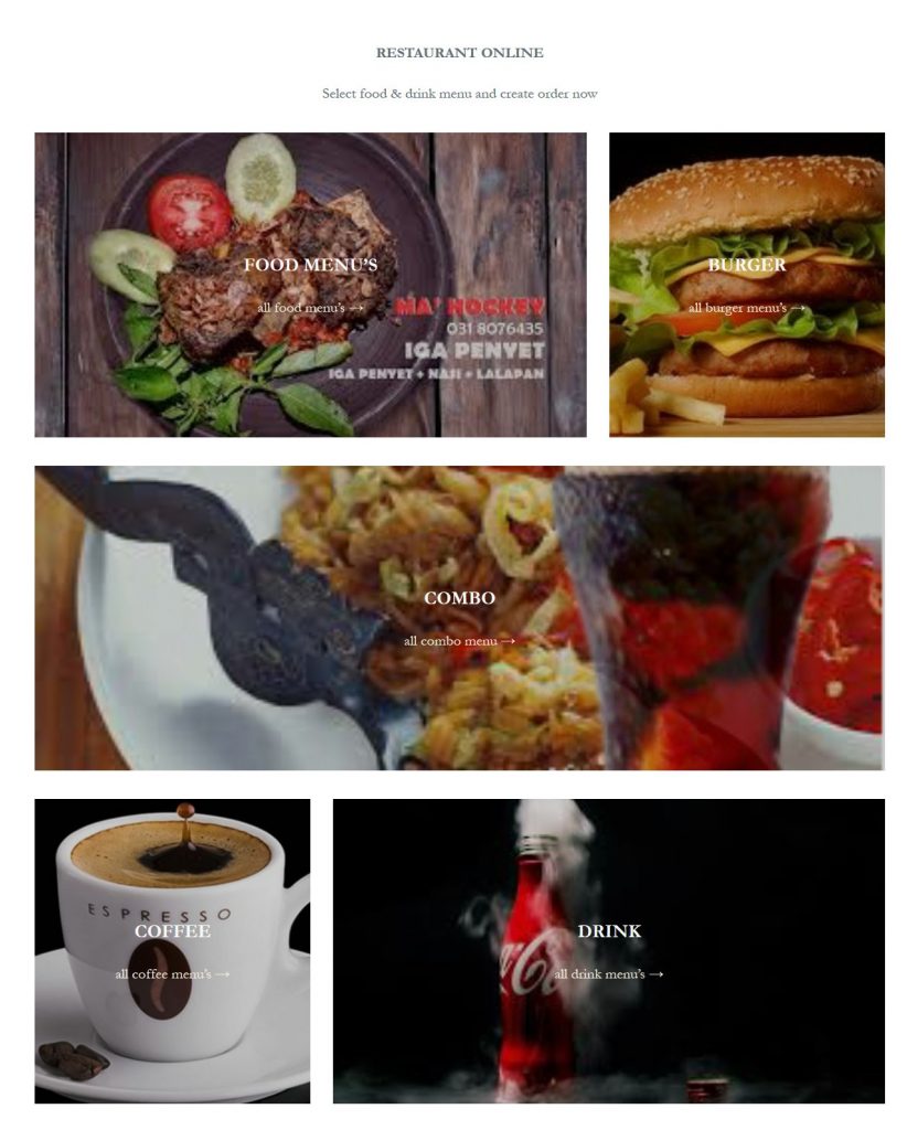 WEBSITE ONLINE ORDER RESTAURANT CAFE